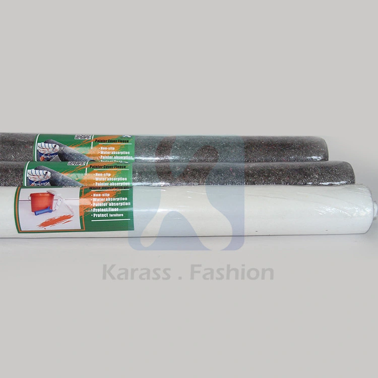 Eco-Friendly White and Grey Painter Cover Self-Sticky Fleece Mat Rolls