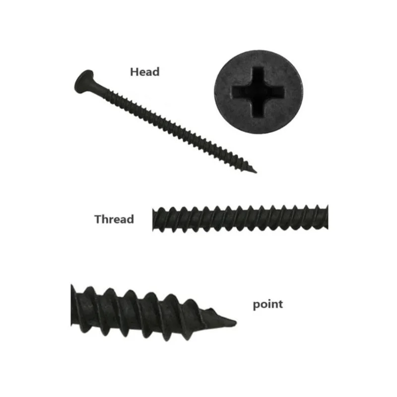 Fine Thread Black Phosphorus Drywall Screw Bugle Head Self-Tapping Screw Woodworking Plasterboard Drywall Screws