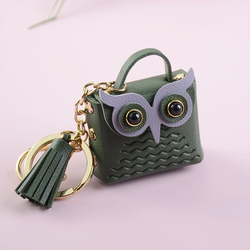 FT093 Purse Airpod Case PU Rhinestone Bulk Women Wholesale Fashion Girl Car Charm Leather Luxury Cute Bag Accessory Owl Keychain